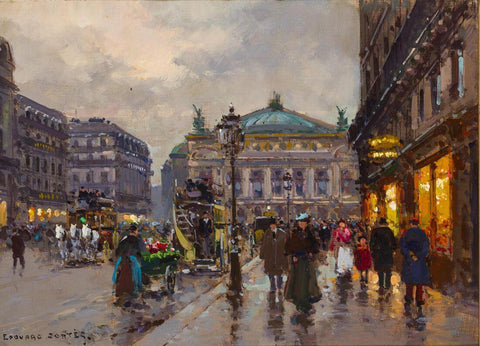 Paris Street Scene - Eduard Leon Cortez by Eduard Leon Cortez