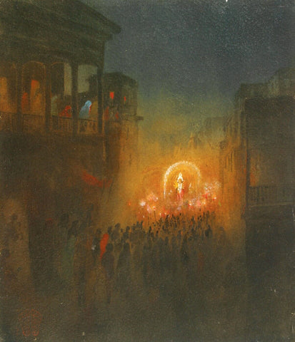 Pratima Visarjan - Gaganendranath Tagore - Canvas Prints by Gaganendranath Tagore