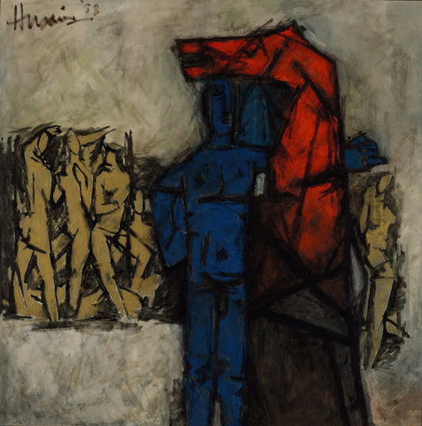 Cinq Sens - (Five Senses) - Large Art Prints by M F Husain