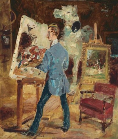 Princeteau in His Studio - Canvas Prints by Henri de Toulouse-Lautrec