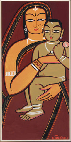 Mother and Child by Jamini Roy