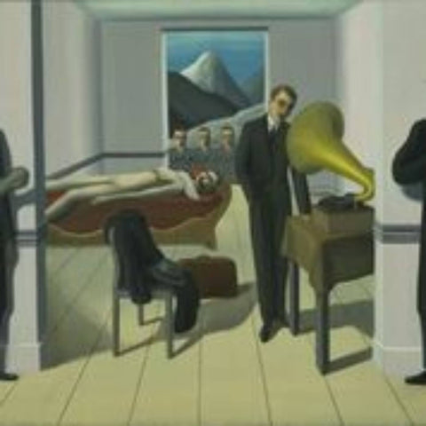 The Assassin Menace (La menace des assassins) – René Magritte Painting – Surrealist Art Painting by Rene Magritte