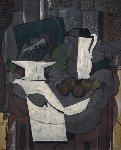 The Bowl of Grapes ( Le compotier de raisin ) - Canvas Prints by Georges Braque