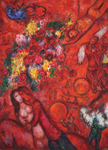 Red Couple by Marc Chagall