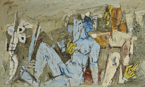 Shiva Parvati  by M F Husain