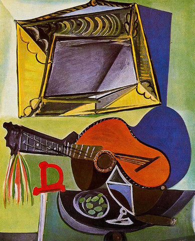 Still Life with Guitar - Canvas Prints by Pablo Picasso