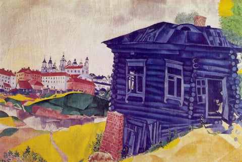 The Blue House (La Maison Bleue) - Marc Chagall by Marc Chagall