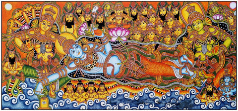 Ananthasayanam - Kerala Mural Painting by Kritanta Vala