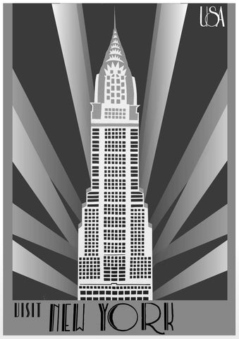 Chrysler Building in New York City - Vintage Travel Poster by Teri Hamilton