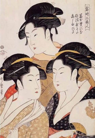 Three Beauties Of The Kansei - Large Art Prints by Kitagawa Utamaro
