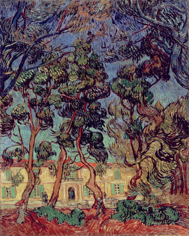 Van Gogh - Trees in the Garden of Saint Paul Hospital by Vincent Van Gogh
