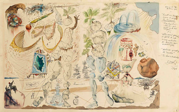 Vision Of The Atomic Age, 1948 (Visión de l'Age atomique, 1948) – Salvador Dali Painting – Surrealist Art - Large Art Prints