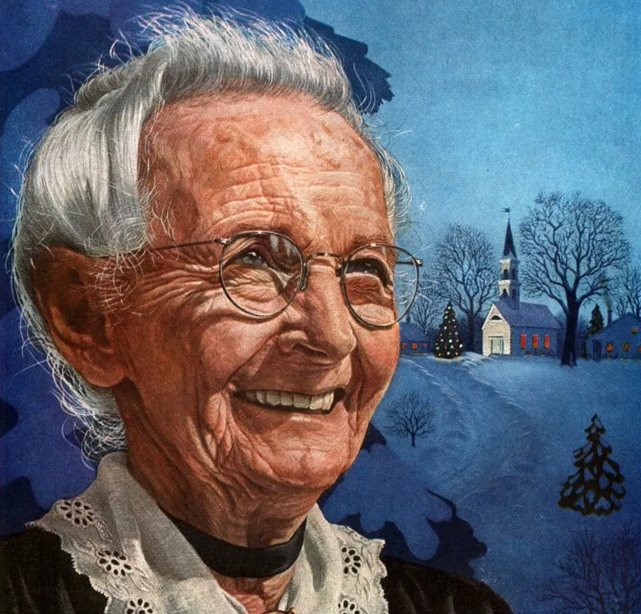 Ill Catch Grandma Moses (Anna Mary Robertson) Folk Art Painting by Ill Catch Grandma Moses (Anna Mary Robertson) Folk Art Painting by