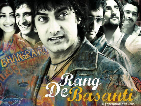 Rang De Basanti - Aamir Khan - Bollywood Cult Classic Hindi Movie Poster by Tallenge Store