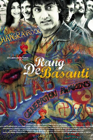 Rang De Basanti - Aamir Khan - Bollywood Hindi Movie Graphic Poster by Tallenge Store