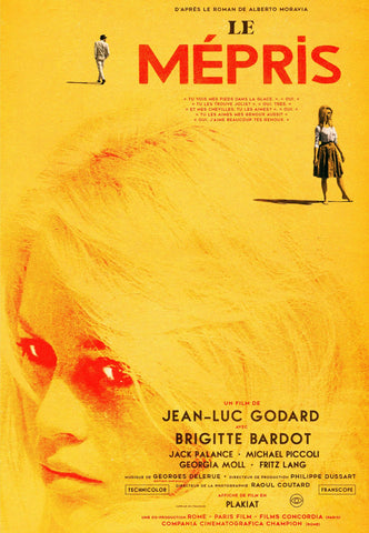 Le Mepris (Contempt) - Brigitte Bardot - Jean-Luc Godard - French New Wave Cinema Art Poster by Jean Luc Godard