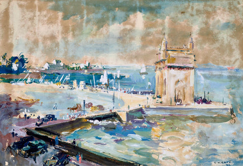 Gateway Of India - Bombay Painting - S H Raza (Early Works) - Canvas Prints