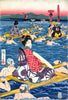 Travellers Carried Across The Oi River - Utagawa Hiroshige - Japanese Masters Yukio-e Woodblock Print - Canvas Prints