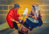 A Couple Spinning Cotton - Louis Toffoli - Contemporary Art Painting - Posters