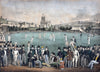 A Cricket Match On The Level - 19th Century Aquatint Painting Sports Memorabilia - Canvas Prints