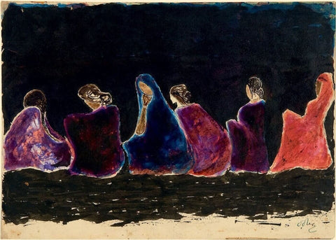 A Group Of Women - Rabindranath Tagore Masterpiece Painting - Canvas Prints