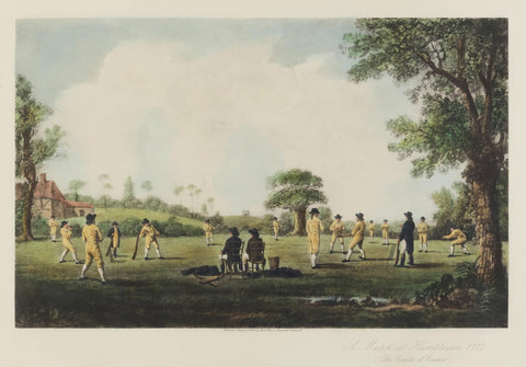 A Match at Hambledon 1777 (The Cradle of Cricket) - Vintage Cricket Lithograph - Sports Memorabilia - Art Prints by Tallenge Store