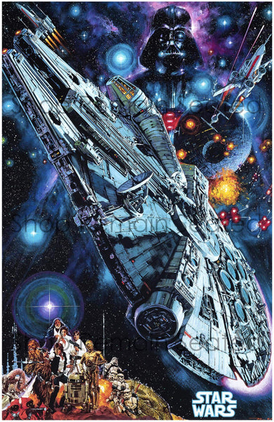 A New Hope - Star Wars - Noriyoshi Ohrai Art - Original Release Movie Poster - Life Size Posters