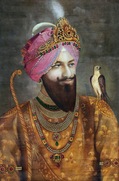 A Portrait Of Guru Govind Singh Ji - Vintage Sikh Painting - Art Prints
