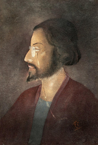 A Portrait Of Rabindranath Tagore - Gaganendranath Tagore - Bengal School Painting - Canvas Prints by Gaganendranath Tagore
