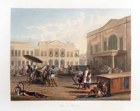 A Scene In Bombay - Robert Melville Grindlay - c1813 Vintage Orientalist Painting of India - Large Art Prints by Robert Melville Grindlay