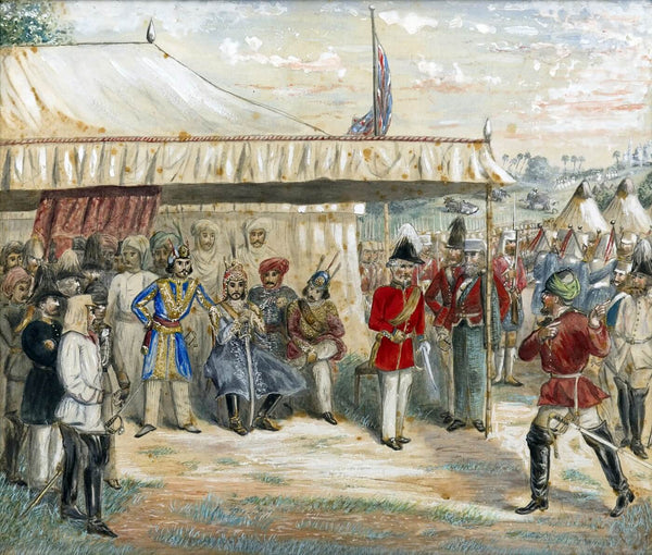 A Sikh Encampment Depicting Maharaja Duleep Singh - circa 1853 Vintage Sikh Art - Sikhism Painting - Canvas Prints