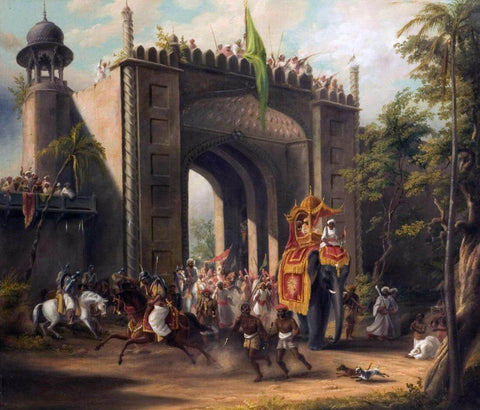 A State Procession in India - Thomas and William Daniell - Vintage Orientalist Paintings of India by Thomas Daniell