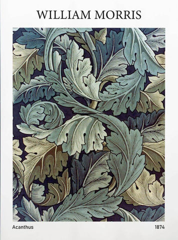 Acanthus - William Morris Exhibition Poster - Vintage Naturalistic Floral Wall Art - Canvas Prints by William Morris