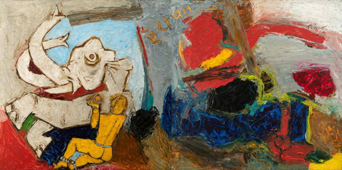 Airavat (Lord Indras White Elephant) - Maqbool Fida Husain - Life Size Posters by M F Husain