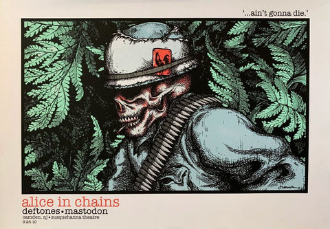 Alice In Chains  - New Jersey 2010 - Grunge Rock Music Concert Poster by Tallenge Store