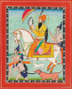 An Equestrian Portrait Of Guru Gobind Singh -  Vintage Sikh Art Painting - Framed Prints