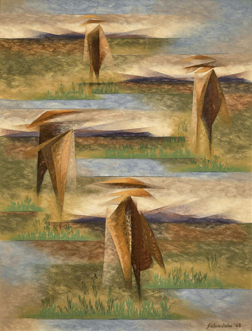 And the Paddy Was Not Yet Long - Jehangir Sabavala - Indian Modern Masters Painting - Framed Prints