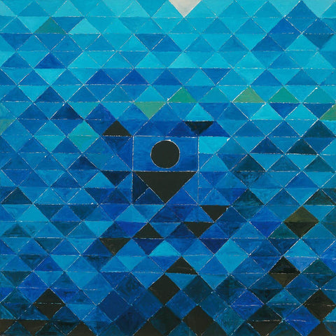 Ankuran (Germination) Blue - Syed Haider Raza Painting - Posters by Sayed Haider Raza