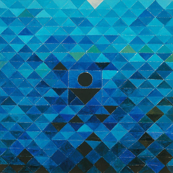 Ankuran (Germination) Blue - Syed Haider Raza Painting - Framed Prints