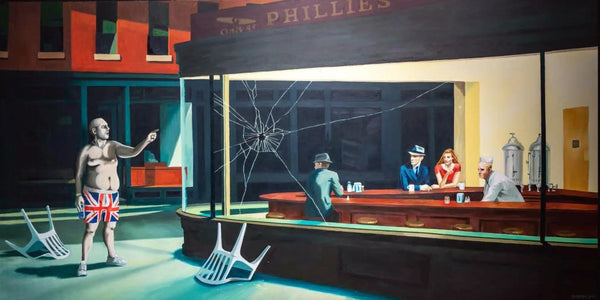Are You Using That Chair (Ed Hopper - Crude Oils Series) - Banksy - Pop Art Painting - Art Prints