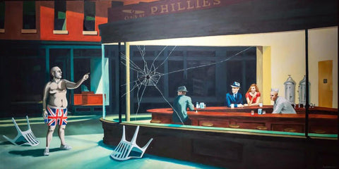 Are You Using That Chair (Ed Hopper - Crude Oils Series) - Banksy - Pop Art Painting - Art Prints