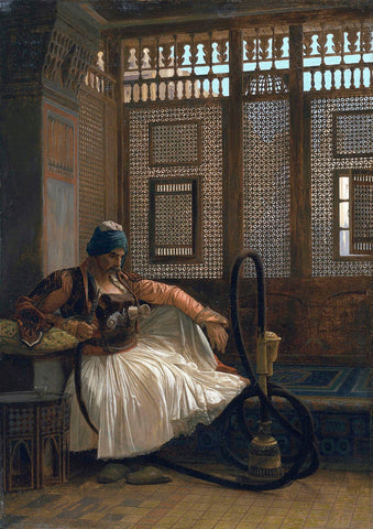 Arnaut Smoking (Arnaut Fumant) - Jean-Léon Gérôme - Orientalism Art Painting - Life Size Posters