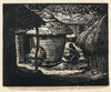 At The Barn - Haren Das - Bengal School Art Woodcut - Framed Prints