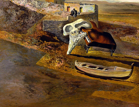 Atmospheric Skull Sodomizing A Grand Piano - Salvador Dali - Surrealist Art Painting by Salvador Dali