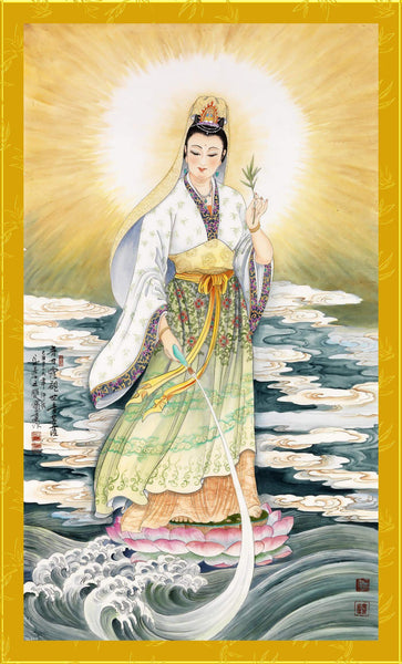 Avalokitesvara - A Venerated Bodhisattva Embodying The Principle Of Great Compassion - Buddhist Painting - Large Art Prints
