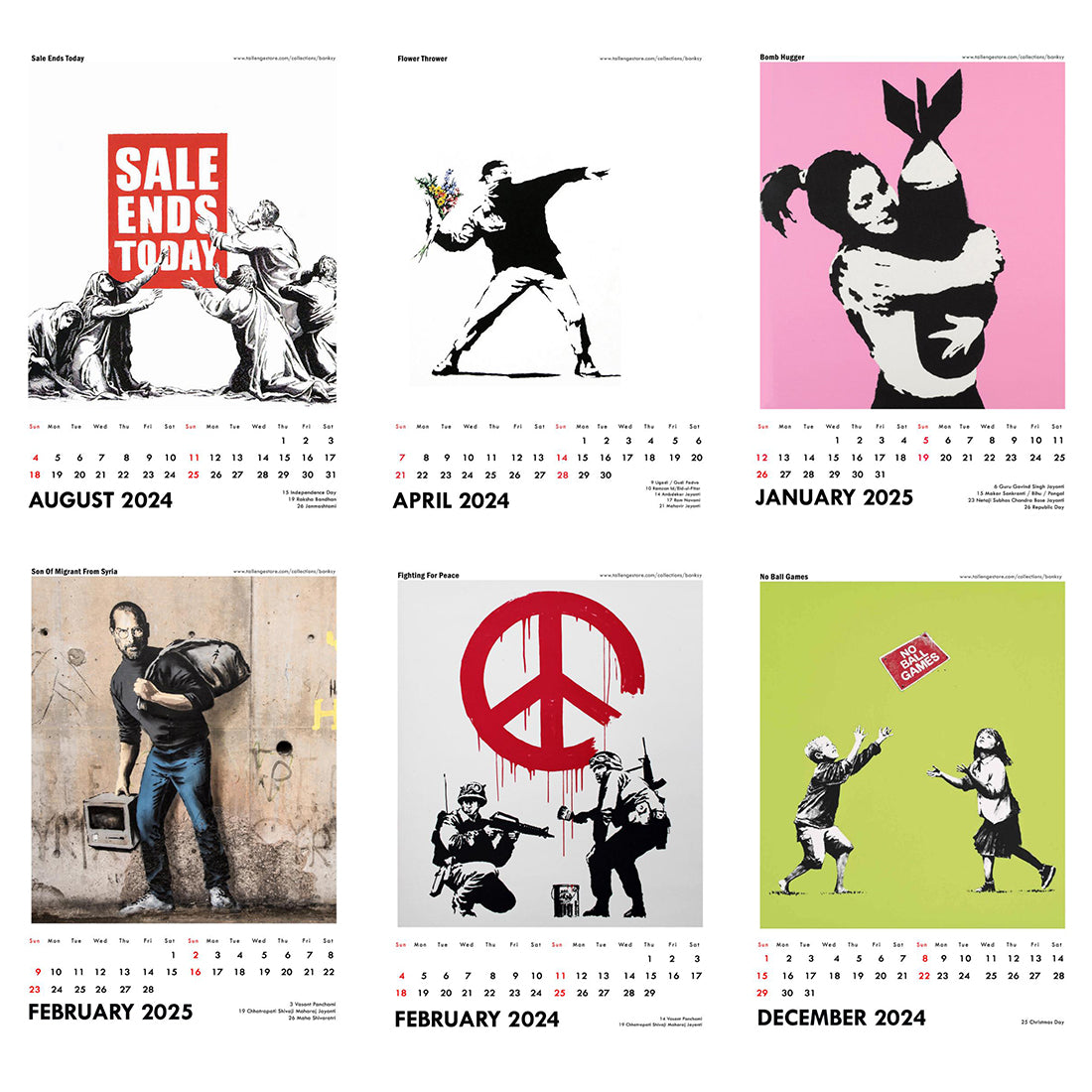 2024 Desk Calendar Banksy Graffiti Artist by Tallenge Store Buy