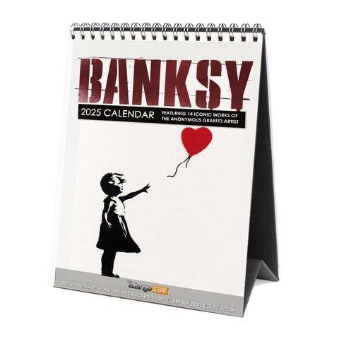 2025 Desk Calendar  - Banksy - Graffiti Artist by Tallenge Store