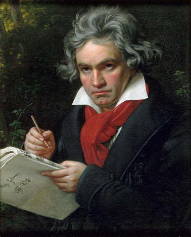 Beethoven With The Manuscript Of The Missa Solemnis - Joseph Karl Stieler - Canvas Prints