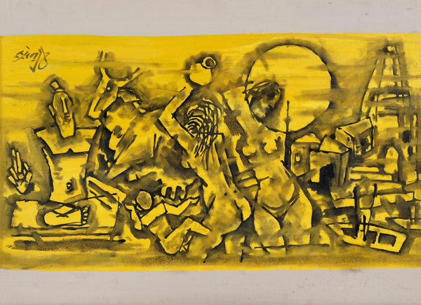 Benaras - M F Husain Painting - Art Prints