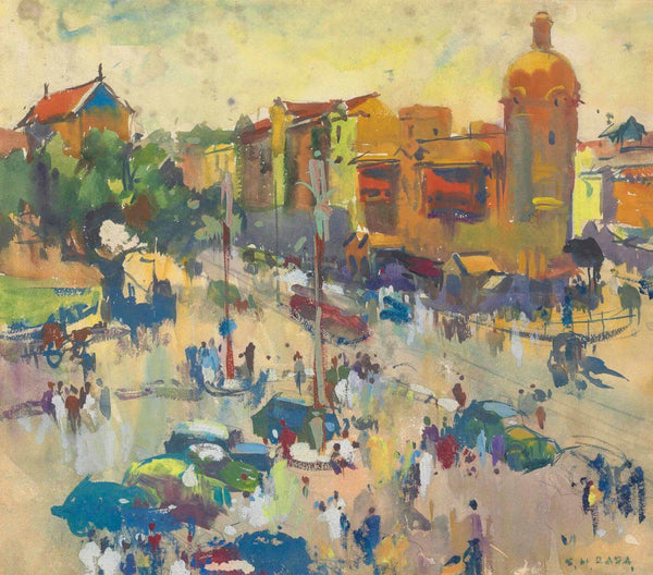 Bombay Street - Syed Haider Raza (Early Works) - Large Art Prints